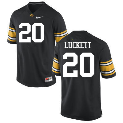 Men #20 Keontae Luckett Iowa Hawkeyes College Football Jerseys Sale-Black